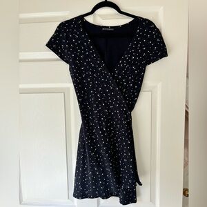 Brandy Melville wrap dress. Navy w/ flowers